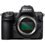 Nikon Z series mirrorless camera body on display at a UK camera shop.