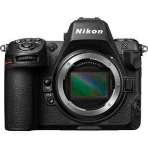 Nikon Z series mirrorless camera body on display at a UK camera shop.