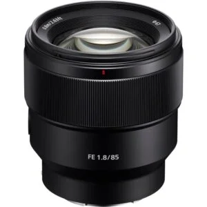 Sony FE 85mm f/1.8 lens for mirrorless cameras, ideal for portrait photography.