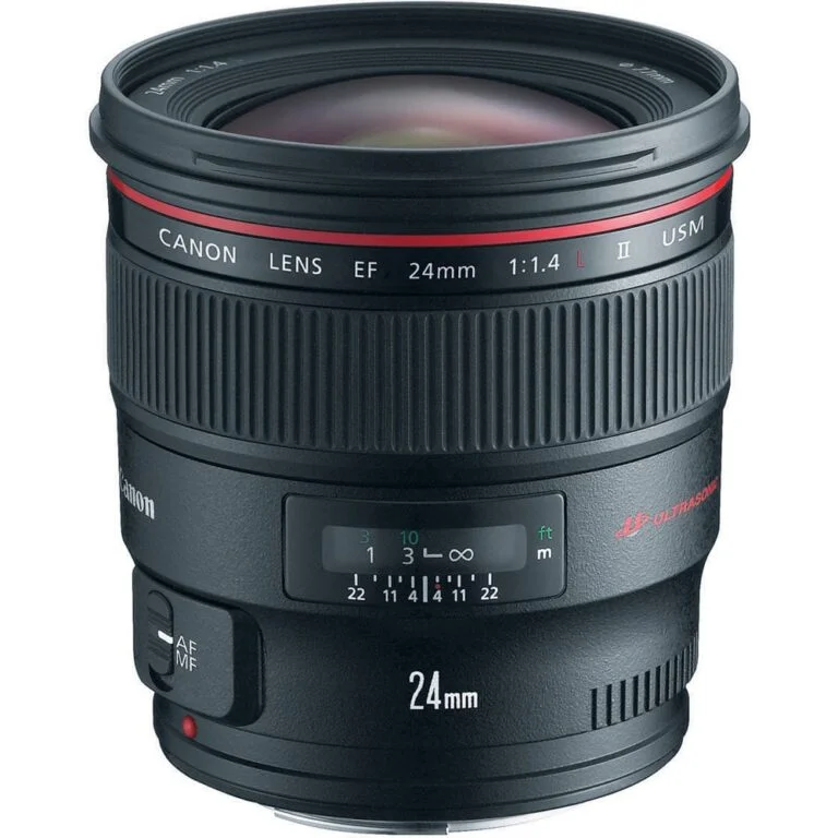 Canon EF 24mm f/1.4L II USM lens for professional photography.