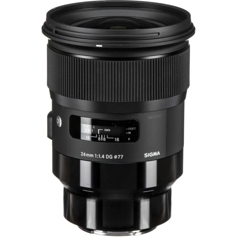 Sigma 24mm f/1.4 DG lens for professional photography, available at Camix camera shop UK.