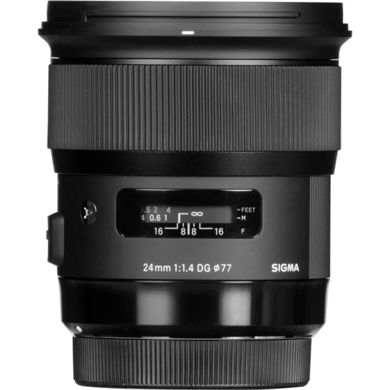 Sigma 24mm f/1.4 DG lens for professional photography.