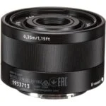 Sony E-mount 35mm f/2.8 lens for mirrorless cameras, ideal for photography enthusiasts.