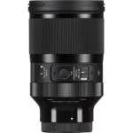 Sigma camera lens with focus and lock switches, ideal for professional photography.