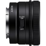 Sony camera lens with click switch, suitable for mirrorless cameras.