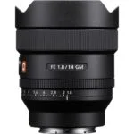 Sony FE 14mm f/1.8 GM lens for mirrorless cameras, ideal for wide-angle photography.