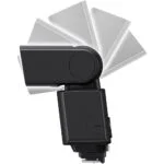 Adjustable camera flashgun for professional photography lighting.