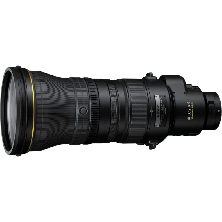 Nikon telephoto lens for professional photography, available at Camix camera shop UK.