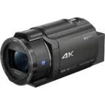 Sony 4K Handycam camcorder with Zeiss lens, ideal for professional video recording.