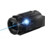 Sony 4K Handycam camcorder with Zeiss lens, ideal for professional video recording.