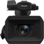 Panasonic professional video camera with lens and viewfinder, available at Camix UK.