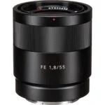 Sony FE 55mm f/1.8 lens for mirrorless cameras, ideal for photography enthusiasts and professionals.