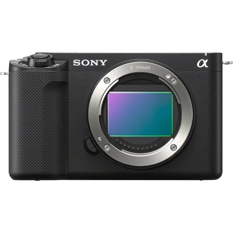 Sony mirrorless camera body with E-mount, available at Camix UK.