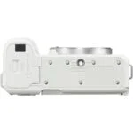 Bottom view of a white mirrorless camera body with lens mount, available at Camix UK.