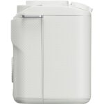 White camera body side view, textured grip, available at Camix UK.