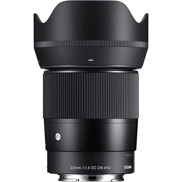 Sigma 23mm f/1.4 DC DN lens for mirrorless cameras, ideal for photography enthusiasts.