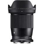 Sigma 16mm f/1.4 DC DN lens for mirrorless cameras, ideal for wide-angle photography.