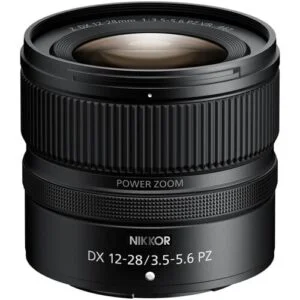 Nikon NIKKOR DX 12-28mm f/3.5-5.6 PZ lens for mirrorless cameras.