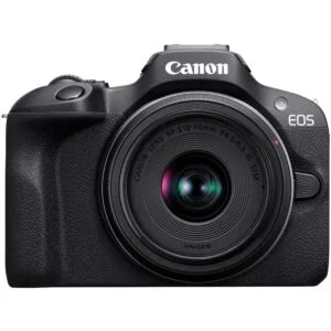 Canon EOS mirrorless camera with RF lens, ideal for photography enthusiasts.