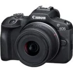 Canon EOS mirrorless camera with RF lens, available at Camix UK.