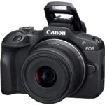 Canon EOS mirrorless camera with lens, ideal for photography enthusiasts in the UK.