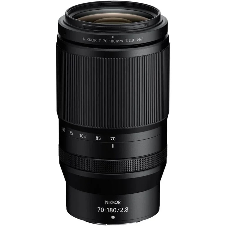 Nikon Z 70-180mm f/2.8 lens for mirrorless cameras, ideal for professional photography.