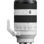 Sony E mount telephoto zoom lens with tripod mount, ideal for professional photography.