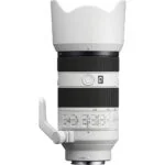 Sony E mount telephoto zoom lens with tripod mount, ideal for professional photography.
