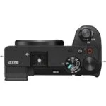 Top view of a Sony mirrorless camera body with control dials, available at Camix UK.