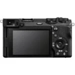 Back view of a mirrorless camera with LCD screen and control buttons, available at a UK camera shop.