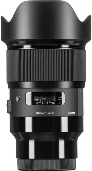 Sigma 20mm f/1.4 DG lens for professional photography, available at Camix camera shop UK.