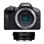 Canon EOS camera body with lens mount adapter, ideal for photography enthusiasts.