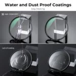 K&F Concept water and dust proof camera lens filter with easy cleaning feature.