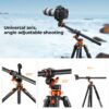 K&F Concept Professional Camera Tripod Aluminium With Monopod And Centre Axis Max Load 10kg – Max Height 2.3m