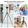 K&F Concept All in One Phone Selfie Stick Tripod for Phone DSLR Camera Gopro, Lightweight Portable with Bluetooth Remote 170cm, Black