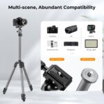 K&F Concept Lightweight Aluminium Travel Tripod Super Portable 8KG Max Load 168cm Max Height - Image 3