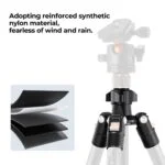Durable camera tripod with reinforced nylon material, ideal for outdoor photography.
