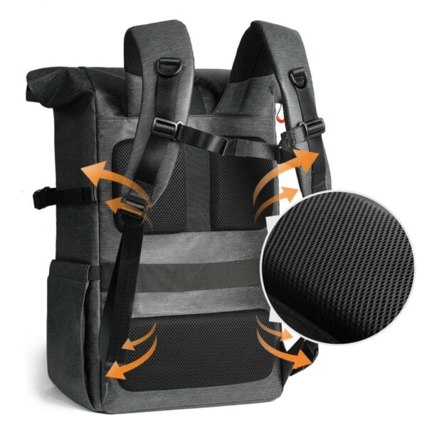 K&F Concept Camera Backpack Waterproof Photography 15" Laptop Compartment for Mirrorless/DSLR Camera, Lens and Accessories with Rain Cover