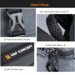 K&F Concept camera bag with buckle, zipper, and handle details.