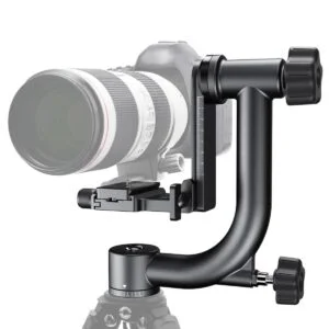 Professional camera gimbal head for stable photography, ideal for DSLR and mirrorless cameras.