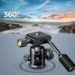 K&F Concept camera tripod head for panoramic photography with 360-degree rotation.