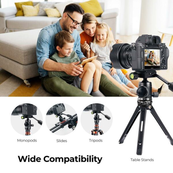 K&F Concept 26mm Metal Tripod Ball Head with Handle, 360 Panoramic with 1/4 inch Quick Release