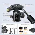 K&F Concept camera tripod head with quick release knob and panoramic base.