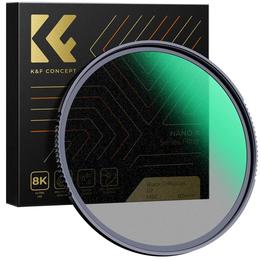 KF01.1656-1-1200x1200-1-7.jpg K&F Concept Nano-X 82mm Black Diffusion Filter for cameras, ideal for enhancing photography quality.