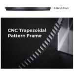 CNC trapezoidal pattern frame for camera lens filter, 0.13in thickness.