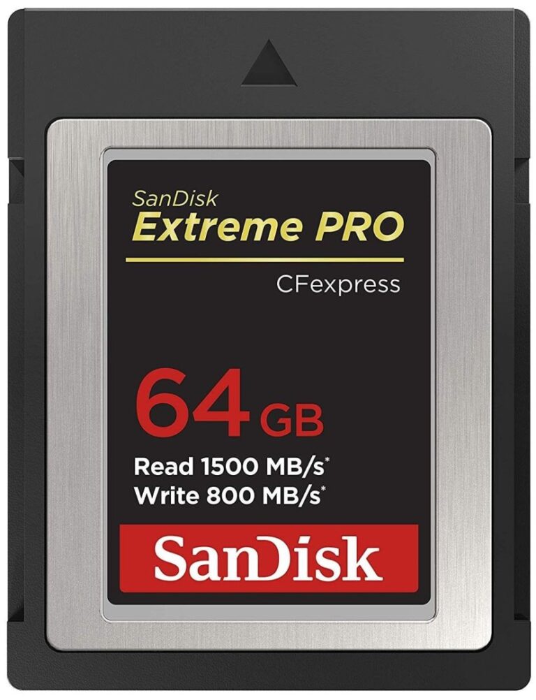 SanDisk Extreme PRO 64GB CFexpress card for high-speed photography and video.