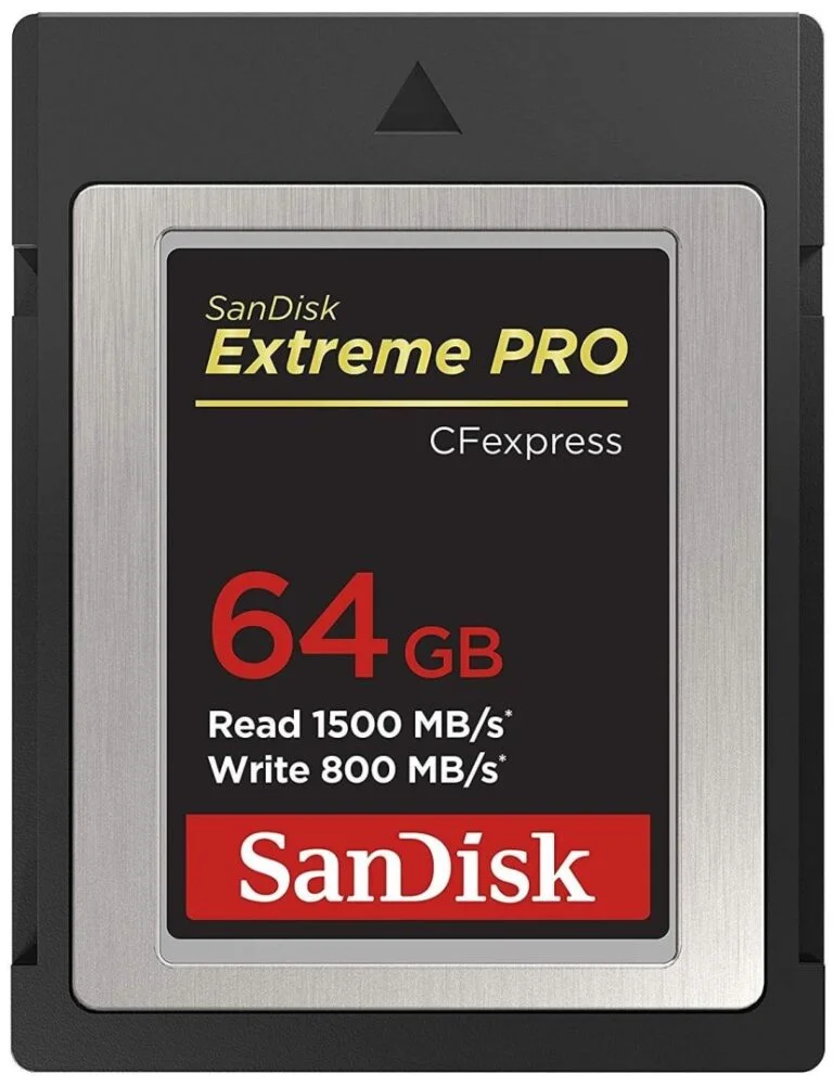 SanDisk Extreme PRO 64GB CFexpress card for high-speed photography and video.