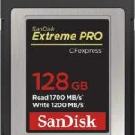 SanDisk Extreme PRO 128GB CFexpress card for high-speed photography and video.