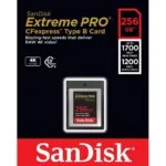 SanDisk Extreme PRO CFexpress Card Type B 256GB for high-speed 4K video.