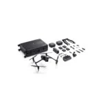 Complete DJI drone kit with accessories including case, batteries, and propellers.